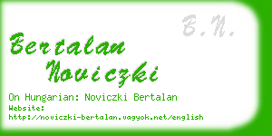 bertalan noviczki business card